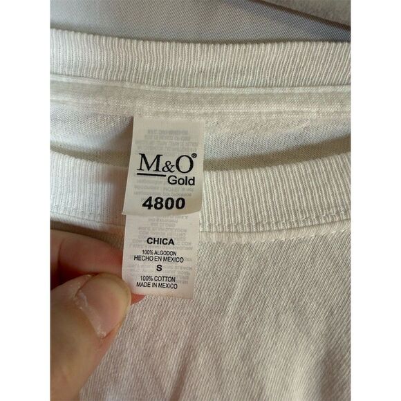 M&O Gold T-Shirt Unisex Size S White Graphic Dachshund Hearts Valentine - Picture 5 of 10